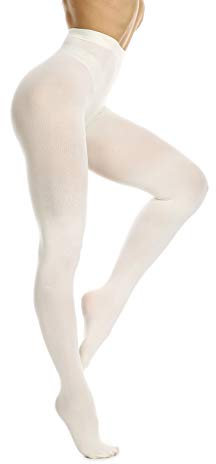 Frola Dames Collants Semi-opaques Lisses Pantalon Collant à Pieds Microfibre Souple Contour Collants de Femmes 80 DEN(L-XL,Crème)