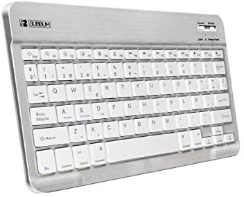 SUBBLIM Clavier Bluetooth Teclado Bluetooth Smart BT Keyboard Silver Espagnol QWERTY Argenté