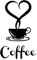 Adesivo Caffe' E Cuore - Adatto per FINESTRE - MURI - VETRI - MOBILI - Auto - Cucina - Coffe Love - Wall Stickers PARETI Muro Cameretta - Decorazione Parete Camera da Letto - Nero 25 X 18 CM