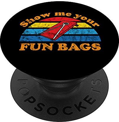 Show Me Your Fun Bags | Funny Cornhole Bean Bag Adult Humor PopSockets PopGrip: Ausziehbarer Sockel und Griff für Handys/Tablets mit Tauschbarem Top