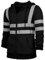 AUBIG Herren Sicherheitsjacke Kapuzen Sweatshirt Reflektierend Jacke Warnjacke Verkehr Arbeitsjacke Warnschutzjacke Schwarz XL