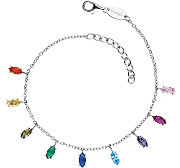 Engelsrufer Armband aus Sterlingsilber mit Zirkoniasteinen Multicolor, Länge: 17cm + 3cm, ERB-FLY-ZIM
