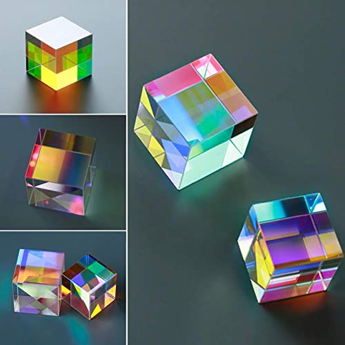 NSXIN Mehrfarbiger Würfel Prisma Brille, Optisches Glas Würfel Prisma Fotografie Spektrometer, X-Würfel für Physik, Unterricht, Forschung, Dekoration, Kunstbildung, Experiment (Typ A/ 12,7MM)