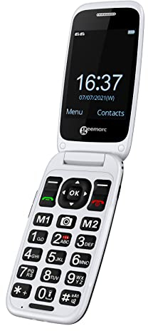 Geemarc CL8700-4G Amplified Clamshell Mobile Phone with Large Keys, SOS Function and One-touch Memory Buttons - Bluetooth and Hearing Aid Compatible - For Hearing Impaired - Unlocked - UK Version