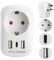 RealMade Reiseadapter UK Adapter auf EU mit 2 USB und 1 TYP-C Anschlüssen, Adapter England Deutschland Stecker, EU Deutschland zu UK Adapter Typ G Steckdosenadapter Reisestecker für Großbritannien