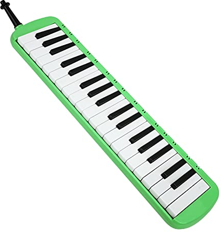 Tragbare Melodica, 37 Tasten Melodica mit Blasrohr und Mundstück Blasmusikinstrument Air Piano Keyboard Melodica mit Wischtuch und Tragetasche für Kinder Erwachsene Anfänger Professionelles(Grün)