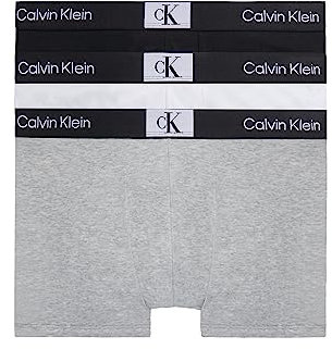 Calvin Klein Boxer Homme Lot De 3 Caleçon Coton Stretch, Multicolore (Black/White/Grey Heather), M