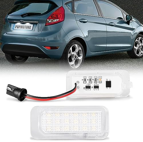 POPMOTORZ LED License Plate Lights, 2Pcs Canbus Design, 2835 SMD, Compatible with Ford Fiesta MK6, Focus MK2, Kuga, Mondeo MK4, Ranger