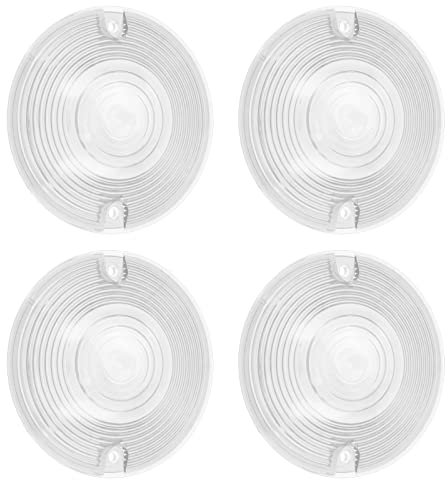 HCmotorku Motorrad-Objektivabdeckung für flache Blinker, 8,9 cm, passend für Harley Touring Road King Electra Glides Ultra Glide Road Glide Street Glide 1986–2023, transparent, 4 Stück