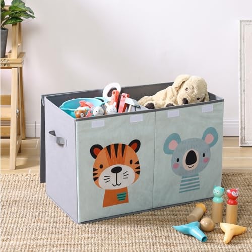Navaris Caja almacenaje Infantil - Caja almacenaje Juguetes Libros muñecas - Caja Juguetes de 62 x 33 x 40 cm para niños - Caja Juguetes almacenaje con Divisor Interior