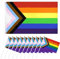 Pride Flag, RosyFate Regenbogen Flagge 150 x 90 cm + 10 Pcs Mini Flagge 14 x 21 cm, Lgbtq Flagge, Progress Pride Flag, Wetterfest, Lebendige Farbe, für LGBTQ Feste und Feiern