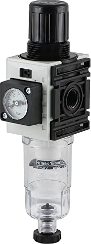 Fittingteile - Druckluft Filterregler Baureihe 0 - Wasserabscheider Druckminderer 1000 l/min (Ausführung: Halbautomatisch - Einstellbereich: 0,5-10 bar)