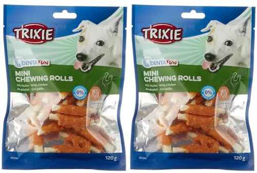 TRIXIE Denta Fun Mini Hühnerkauartikel, 6 cm, 240 g (Packung mit 2)