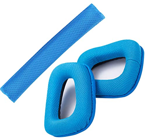 Leder+Schaumstoff Kopfhörer Stirnband Kissen Ohrpolster Set Ersatz Zubehör für Logitech (G35 G930 G430 F450) Kopfhörer