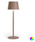 Wilmà Rainbow Lampada da Tavolo Design Senza Fili Impermeabile IP54 in Alluminio Autonomia 23 Ore, Lampada Dimmerabile Led RGB Ricaricabile con Touch Control e Sistema Antiribaltamento (Nocciola)