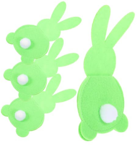 PRETYZOOM 4 Stück Kaninchen Bestecktasche Osterhasen-Tischdekoration -Gabelschneider-Tasche Osterhasen-Besteckhalter osterparty gefallen Geschirr Besteckständer Dekorationen Bankett