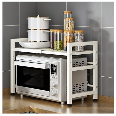 Estante para horno de microondas de cocina, sobre la encimera, soporte de metal para encimera de microondas, estante para horno tostador para organización de encimera de cocina