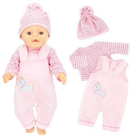 SCBOY Puppenkleider Puppenkleidung für Baby Puppen 35-43 cm Puppenzubehör(Puppen Nicht enthalten) mit Hut Langarm Hose Kinder
