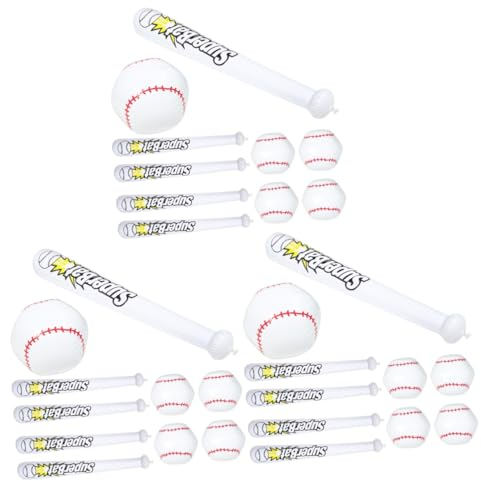 Vaguelly 3 Sätze aufblasbarer Baseballschläger Karnevalspreise Jumbo-Strandball Kinderspielzeug Wasserball Ornament Geschenke Preise für Geburtstagsfeiern aufblasbare Fledermaus Sommer PVC