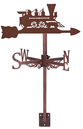 ANCNA-U Girouette en forme de vieux train - En acier inoxydable - Indicateur de direction anti-âge - Décoration extérieure - Scène de toit de jardin - Outils de mesure - Bronze