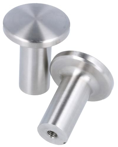 MS Beschläge Möbelknopf Schubladenknopf Sockelknopf Türknopf Edelstahl Schrankknopf Kommodenknopf 32mm hoch, 25mm Durchmesser, 10mm Sockeldurchmesser