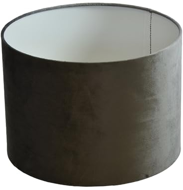 Lampenschirm Ø 30 x 20 cm Velour dunkelgrau samtige Oberfläche Zylinderform