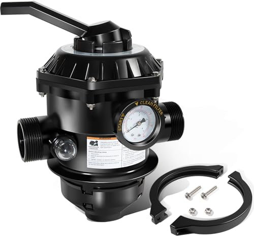 Ussuray 262506 Vanne de lavage multiport à 6 voies de 3,8 cm, convient pour les filtres de piscine et de spa