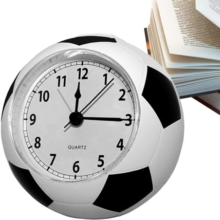 Bexdug Schreibtischuhr Digital,Digitaluhr für Schreibtisch,Fußballförmiger Wecker für Kinder - Nachttischuhr zum Aufwachen, kreativer Fußball-Fußball-Analogwecker für Kinderzimmer, Schlafzimmer