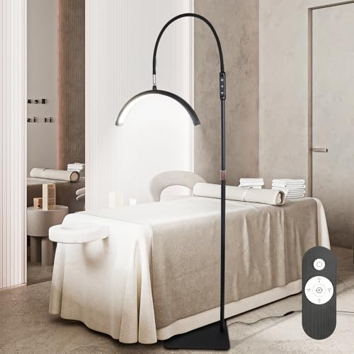 Halbmond-LED-Lampe, Beauty-Lampe Stehend, Wimpern-Licht für Wimpernverlängerungen, 360° drehbarer Lichtkopf, 3 Farbtemperaturen, Halbmond-Ringlampe für Schönheit, Hautpflege, Tattoo, Augenbrauen.