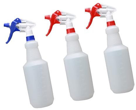 ＣＨＡＭＥＥＮ 3x Sprühflasche mit Skala Chemiebeständiger Pumpsprüher für Haushalt Garten Werkstatt Zerstäuberflasche Auto mit Verstellbarer Düse