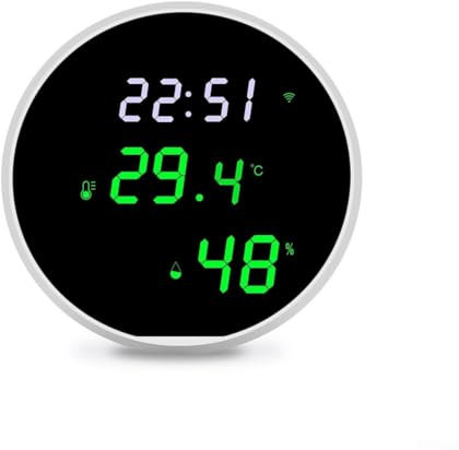 Sensor de termómetro inteligente WiFi, termómetro higrómetro de monitoreo en tiempo real con pantalla LCD retroiluminada para Tuya para habitación del hogar