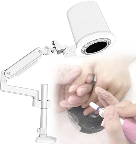 Aspiradora de uñas, 80 W, profesional, para extracción de polvo de uñas, colector de polvo de uñas, con filtro reutilizable y luces LED, extracción de polvo para salón de uñas y diseño de uñas