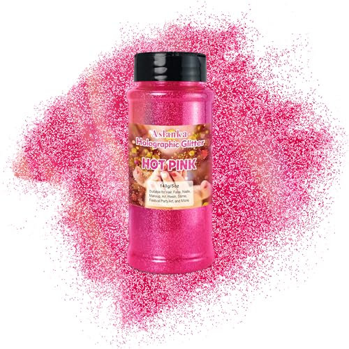 Aslanka 140g polvere glitter olografica, polvere glitter rosa caldo, polvere glitter arcobaleno colorato, manicure, resina epossidica, ombretto, viso, artigianato, fai da te