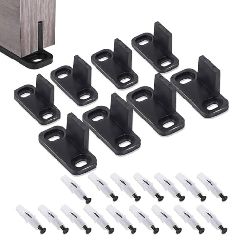 8 Stück Bodenführung Schiebetür Clip,Schiebetürführung Wandführung,Schiebetür Bodenführung,Bodenführung Schiebetür,Schiebetür Führung Für Schranktür-Bypass-Tür, Schiebetür, Schrank, Schwarz