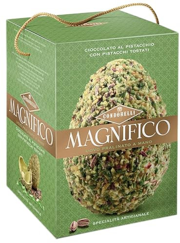 Condorelli Magnifico Uovo di Cioccolato al Pistacchio con Pistacchi Tostati, Senza Glutine (Gluten Free) 230g (PASQUA 2025)