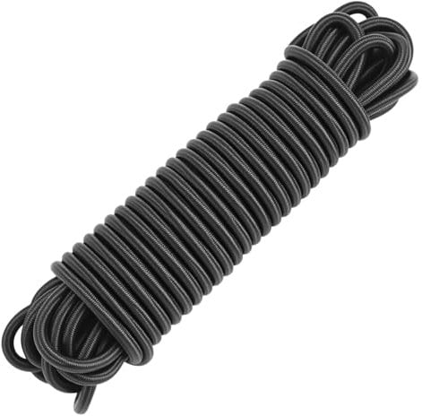 QWORK® Cuerda Elástica 6mm x 10m - Alta Resistencia para Lona, Remolque y Piscina - Negro