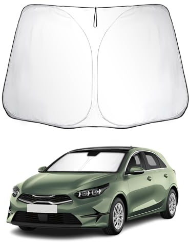 SKTU Protector solar para parabrisas delanteras compatible con Kia Ceed Xceed Proceed, interior, plegable, cubierta de parabrisas delantera con protección UV