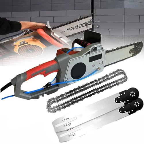 Scie à Béton électrique,Tronçonneuse Portative Sans Balais,Coupe-Mur à Chaîne Diamantée Avec Système Anti-Poussière Alimenté Par Eau,Profondeur De Coupe De 35/48 Cm,cuttingdepth480mm