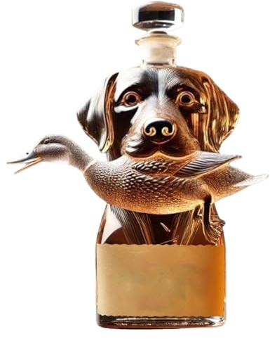 Bouteille à whisky – Décanteur à tequila en forme de chien de chasse pour liqueur, statue de chien, support d'alcool, figurine de collection, centre de table, bouteille de vin pour homme