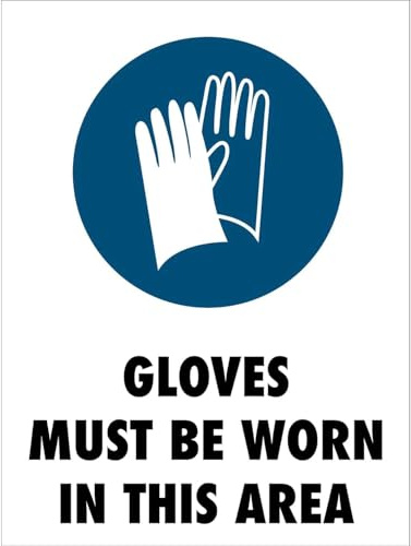 Es Obligatorio El Uso De Guantes En Esta Zona Señal De Advertencia Metal Cartel Pared Muestra Placa Letrero De Estaño Para Cocina Baño Pub Taller S
