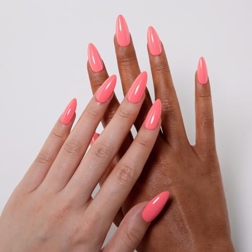 Firedeep 10ml Hema Free Coral Pink Gel Nail Polish Coral UV/LED Soak Off Gel Polish for Spring and Summer Manicure 1Pcs