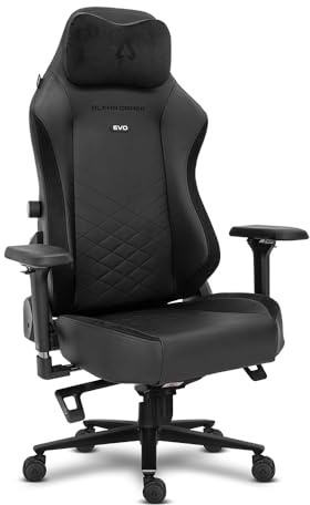 Alpha Gamer Alegra EVO – Silla Gaming en Cureo PU Midnight Black, Espuma de Alta Densidad, Soporte Lumbar 2D Ajustable, Respaldo Reclinable 135°, Cojin Magnética y Reposabrazos Duraflex, Negro