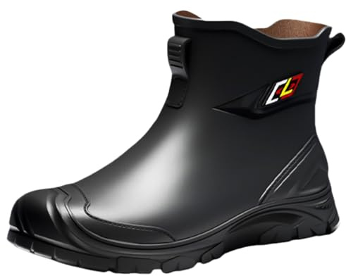 YKPAVV Stivali da uomo – Stivali in gomma PVC antiscivolo con soletta imbottita – Scarpe da lavoro per pesca, giardinaggio e barca