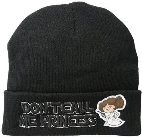 STAR WARS Damen Mütze Prinzessin mit Bündchen, schwarz, Einheitsgröße