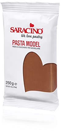 Saracino Pasta di Zucchero Model Marrone per Modellaggio da 1 Kg senza Glutine Made in Italy