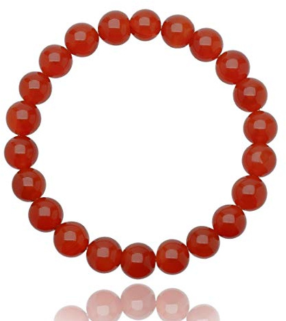 Unique Gems Karneol Armband – 8mm Perlenarmband aus Naturstein – Elastisch & handgemacht