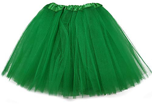 MUNDDY® - Tutu Elastico Tul 3 Capas 30 CM de Longitud para niña Bebe Distintas Colores Falda Disfraz Ballet (Verde Oscuro)