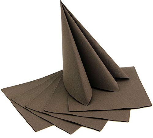 50 Stück Servietten BRAUN 40 x 40 cm stoffähnlich zum falten Dunkelbraun Hochzeit Herbst Deko Geburtstag Dinner 100% biologisch abbaubar