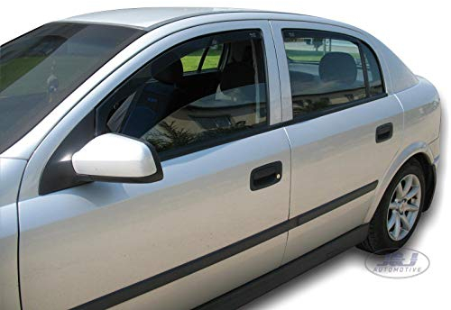 J&J AUTOMOTIVE | Windabweiser Passend Für Astra G Limousine, Schrägheck 1998-2005, Heko Regenabweiser, Getönt, 4-TLG, Vorne, Hinten, Aerodynamisch