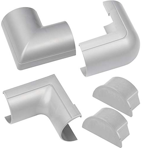 D-Line CLOAP5025A Maxi Kabelkanal Clip-Over Verbindungsstücke Multipack, Aufsteckbare Verbindungsstücke, Verbinden Sie mehrere 50x25mm Kabelkanäle- 5-teiliges Kabelkanal Zubehör Set - Aluminium-Effekt